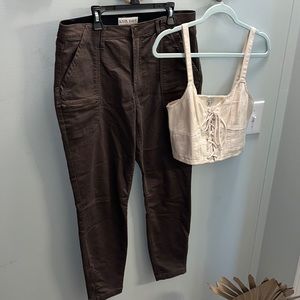 Knox Rose Green Brown Cargo Skinny Pants